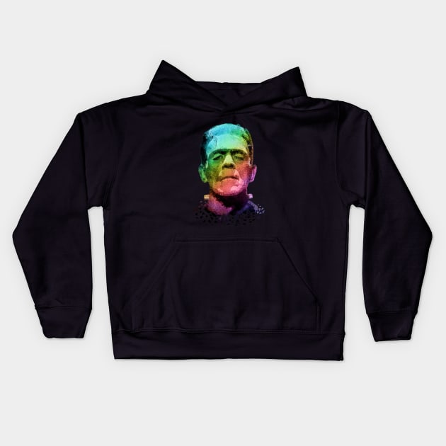 Frankenstein - rainbow Kids Hoodie by Ancello